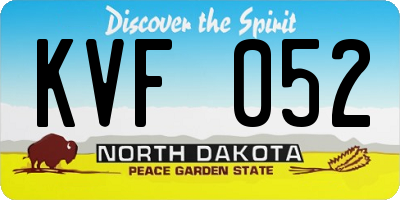ND license plate KVF052