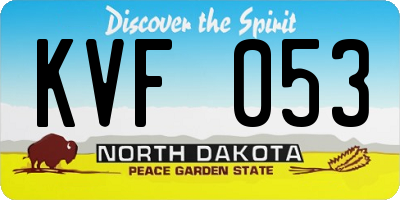 ND license plate KVF053