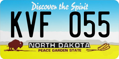 ND license plate KVF055