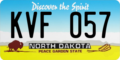 ND license plate KVF057