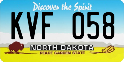 ND license plate KVF058