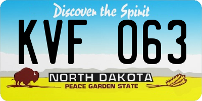 ND license plate KVF063