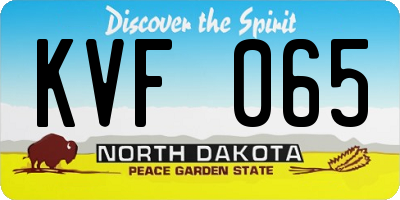 ND license plate KVF065