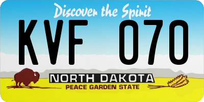 ND license plate KVF070