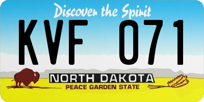 ND license plate KVF071