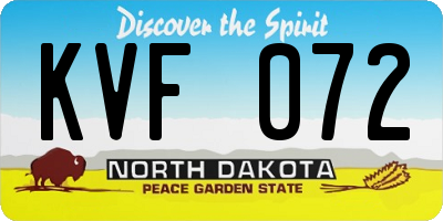 ND license plate KVF072