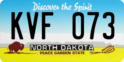 ND license plate KVF073