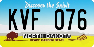 ND license plate KVF076