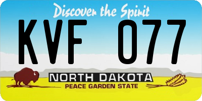 ND license plate KVF077