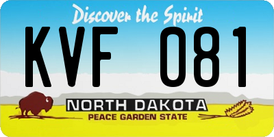 ND license plate KVF081