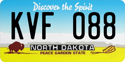 ND license plate KVF088