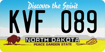 ND license plate KVF089