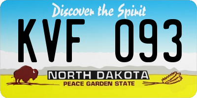 ND license plate KVF093