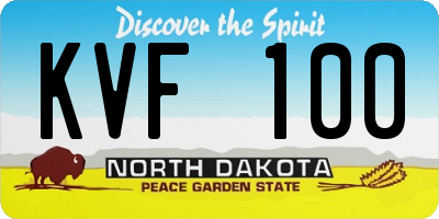 ND license plate KVF100