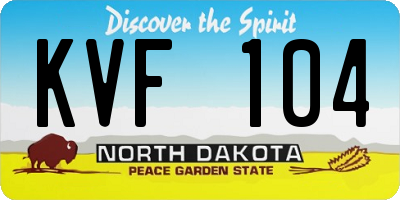 ND license plate KVF104