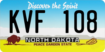 ND license plate KVF108