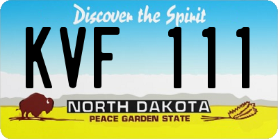 ND license plate KVF111