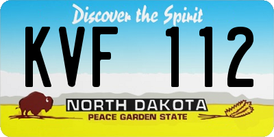 ND license plate KVF112