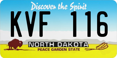 ND license plate KVF116