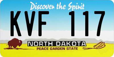 ND license plate KVF117