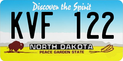 ND license plate KVF122
