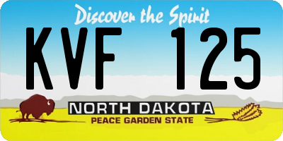ND license plate KVF125