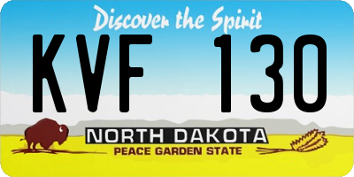ND license plate KVF130