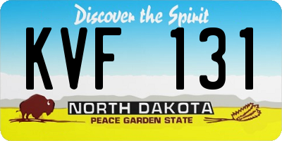 ND license plate KVF131