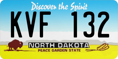 ND license plate KVF132