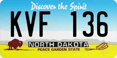 ND license plate KVF136