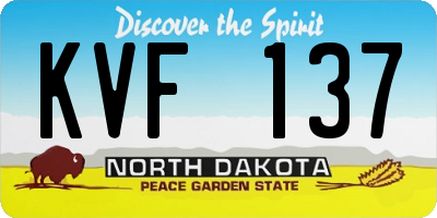 ND license plate KVF137