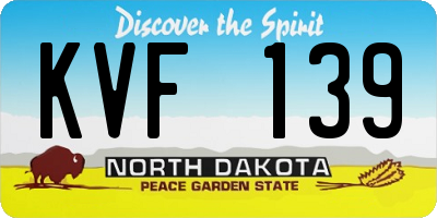 ND license plate KVF139