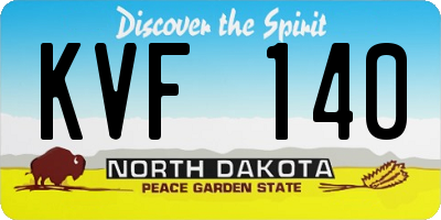 ND license plate KVF140