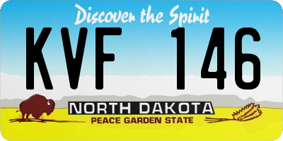 ND license plate KVF146