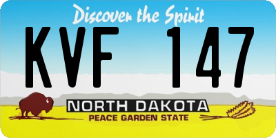 ND license plate KVF147