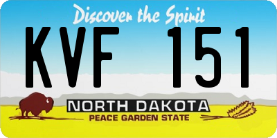 ND license plate KVF151