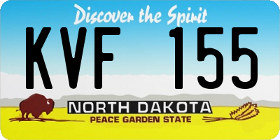 ND license plate KVF155