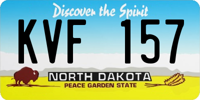 ND license plate KVF157