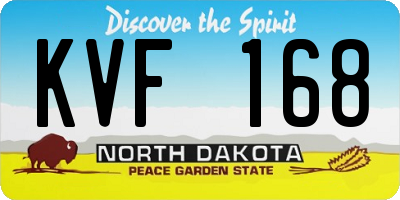 ND license plate KVF168