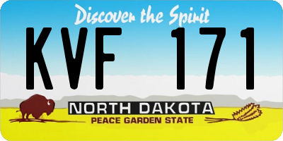 ND license plate KVF171