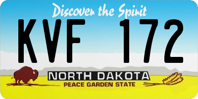 ND license plate KVF172