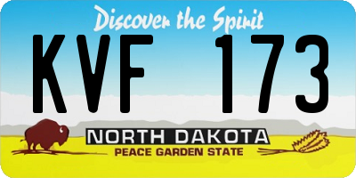 ND license plate KVF173