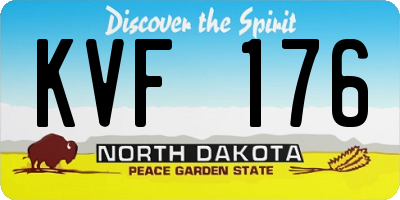 ND license plate KVF176