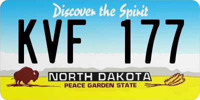 ND license plate KVF177