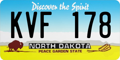 ND license plate KVF178