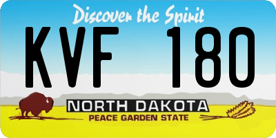 ND license plate KVF180