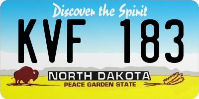 ND license plate KVF183