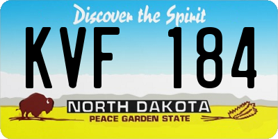 ND license plate KVF184