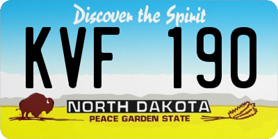 ND license plate KVF190