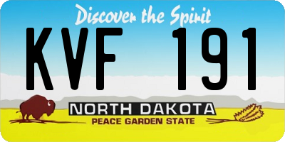 ND license plate KVF191